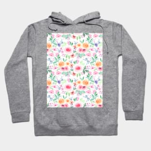 Watercolor flowers and leaves 1 Hoodie